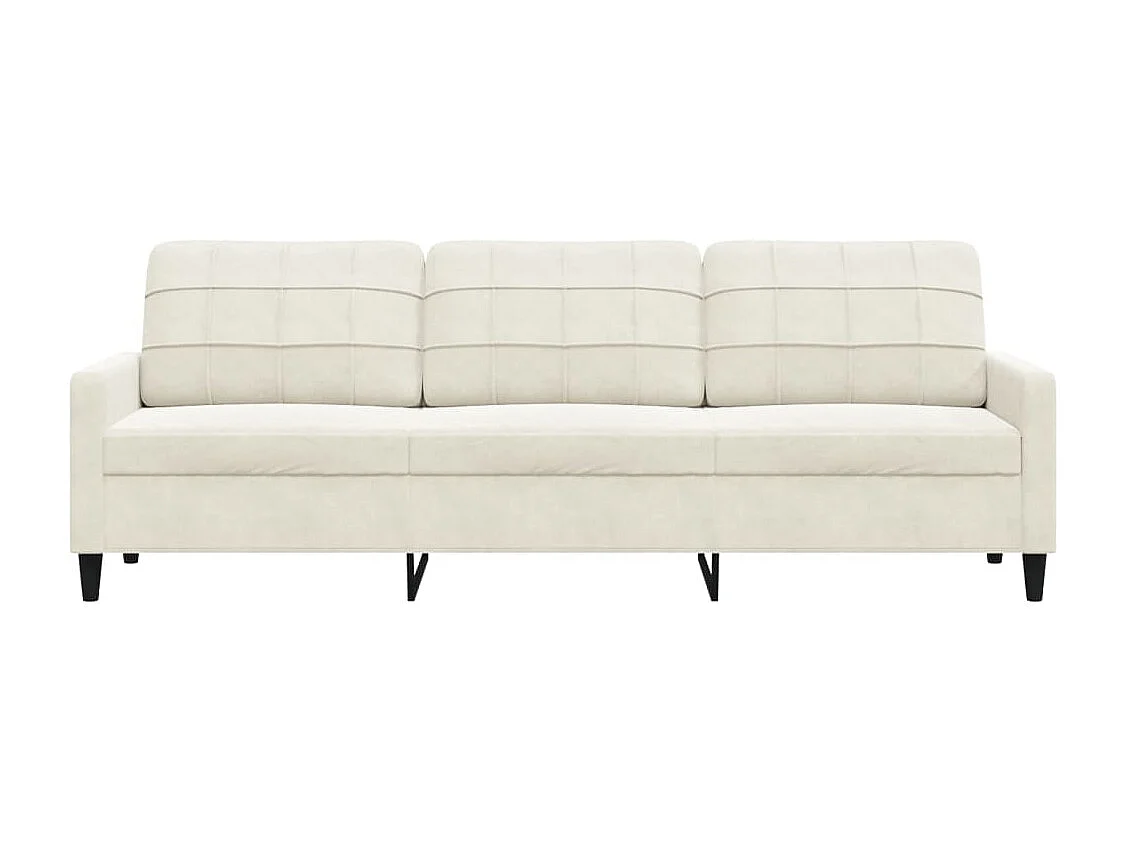 Sofá de 3 plazas terciopelo color crema 210 cm