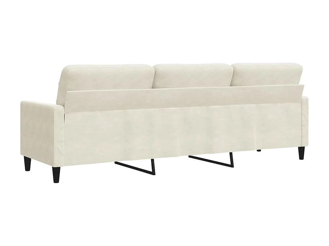 Sofá de 3 plazas terciopelo color crema 210 cm