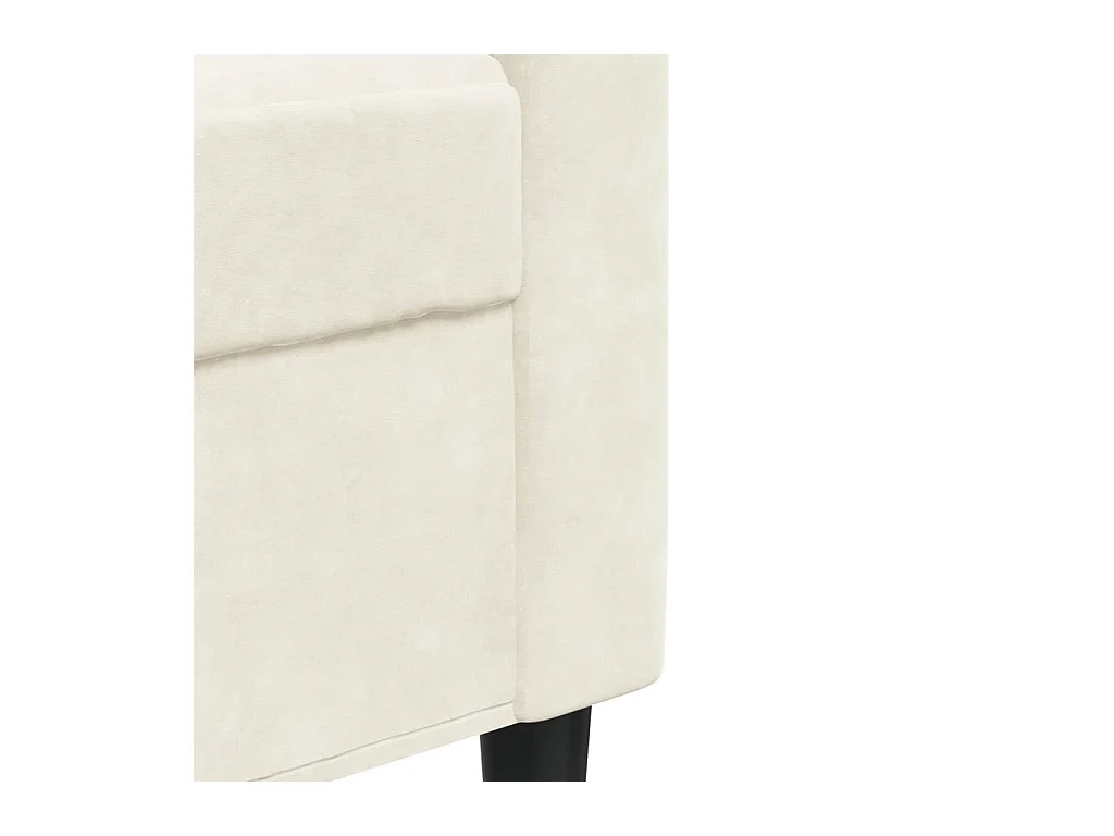 Driezitsbank 210 cm fluweel crèmekleurig