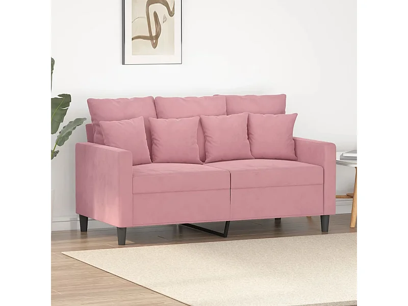 Sofá de 2 lugares veludo 120 cm rosa