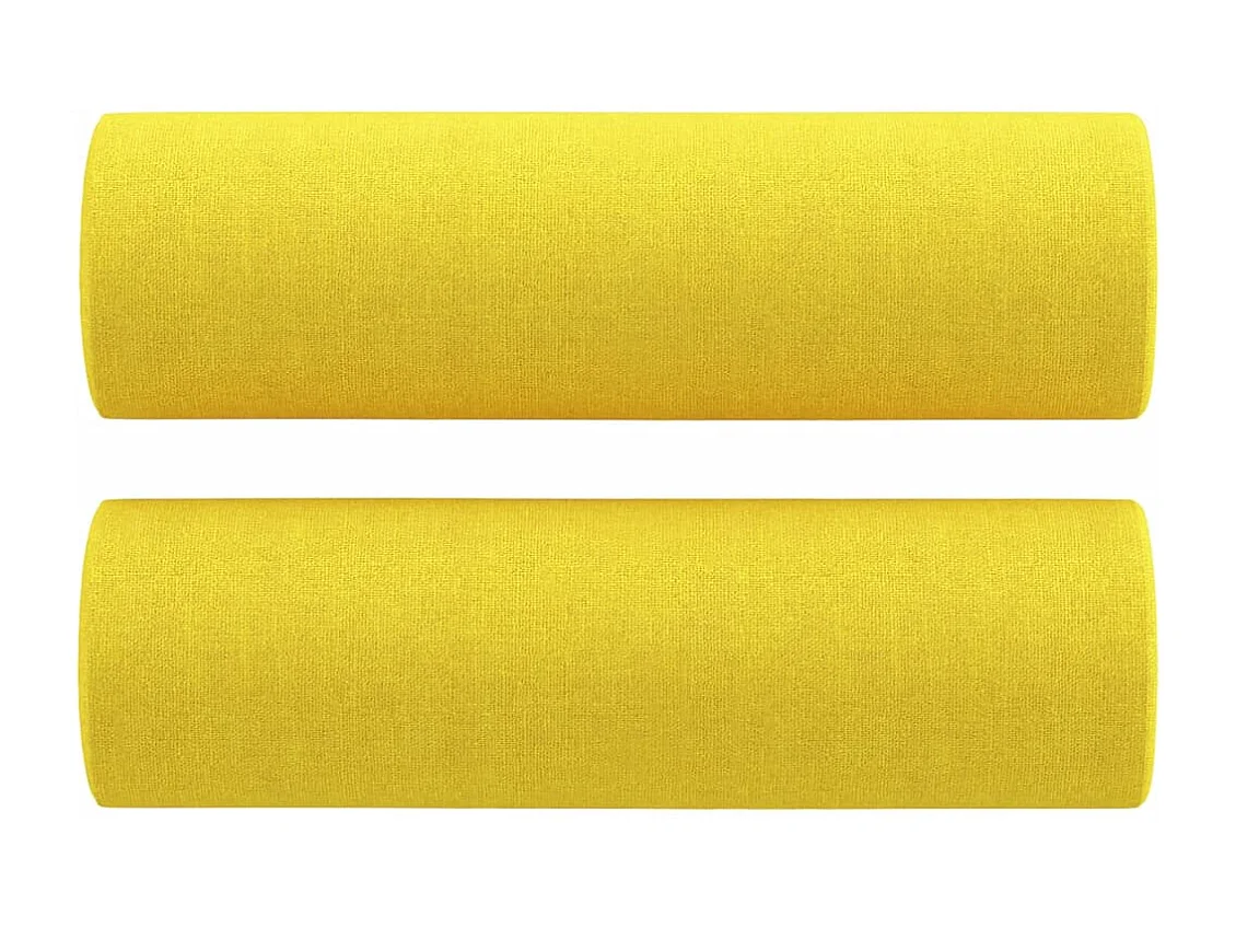 Ensemble de canapés 3 pcs avec coussins jaune clair tissu