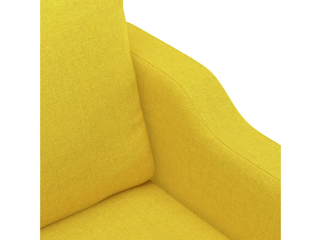 Ensemble de canapés 3 pcs avec coussins jaune clair tissu