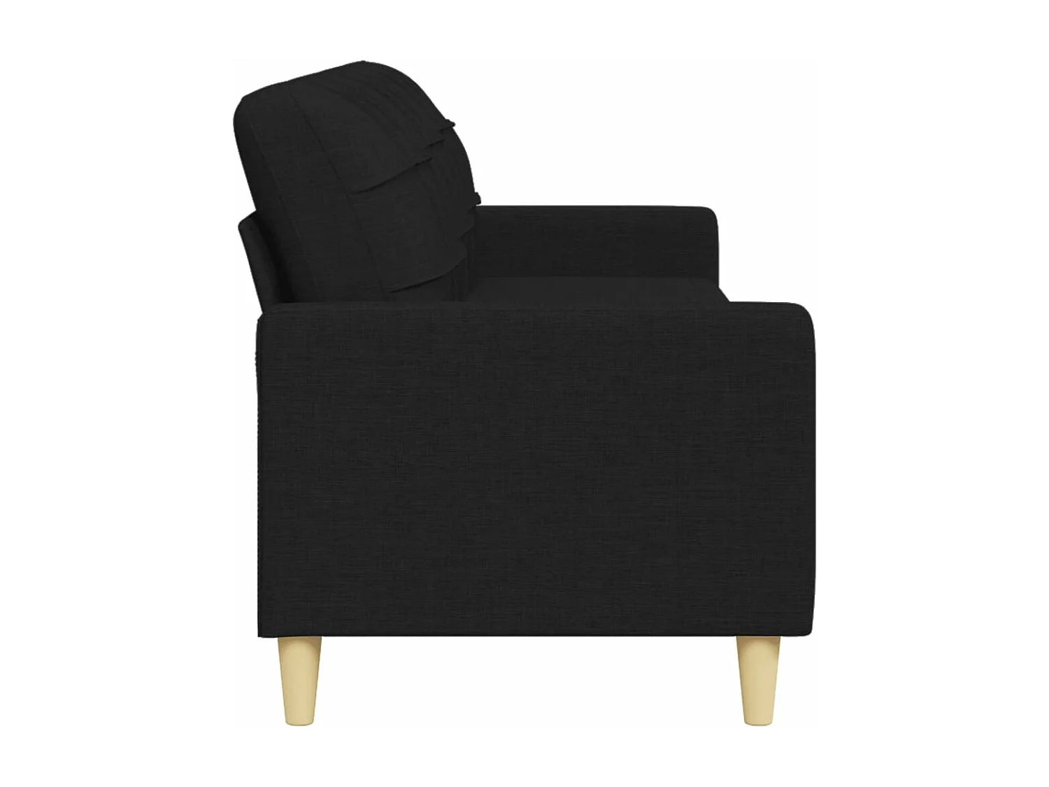 Canapé à 3 places Noir 210 cm Tissu