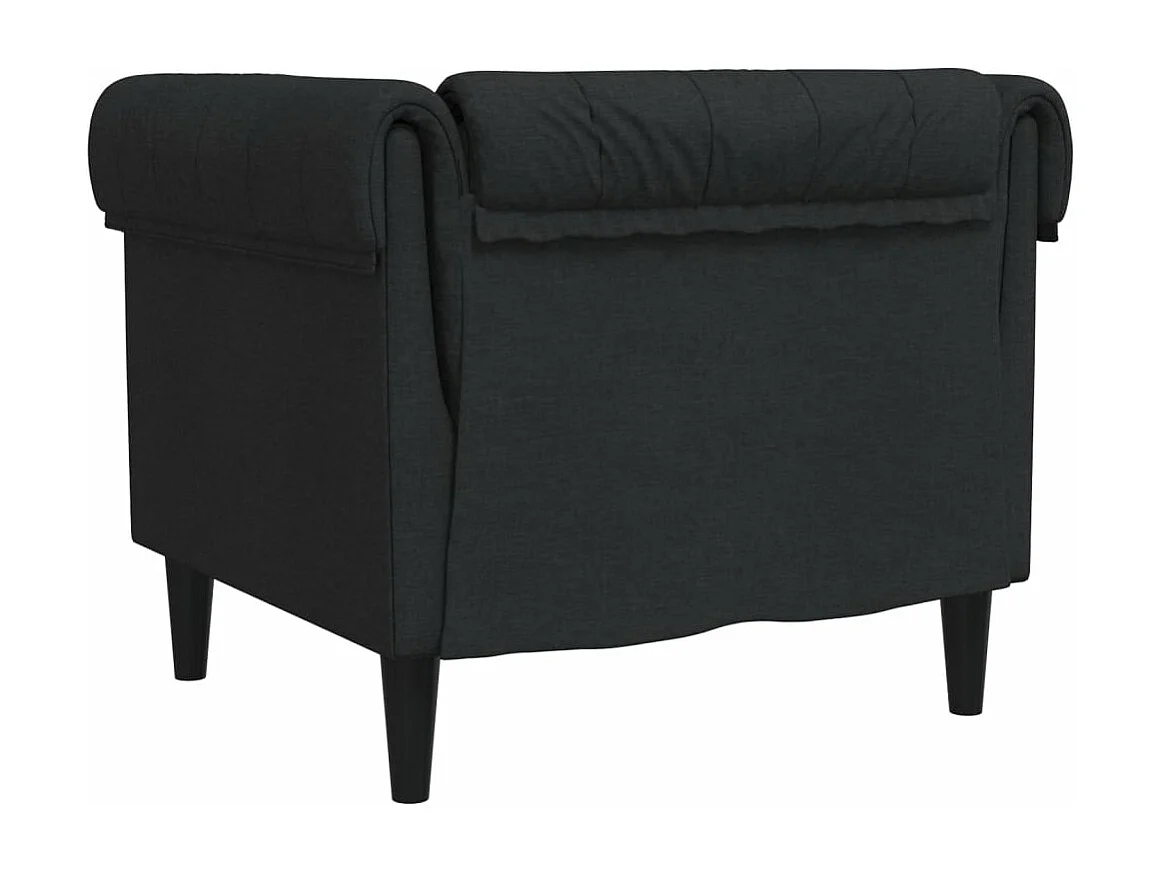 Fauteuil Chesterfield noir tissu