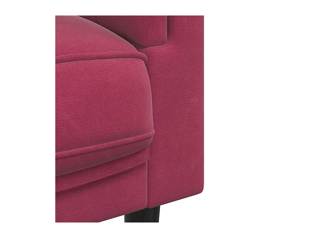 Ensemble de canapés 3 pcs avec coussins rouge bordeaux velours