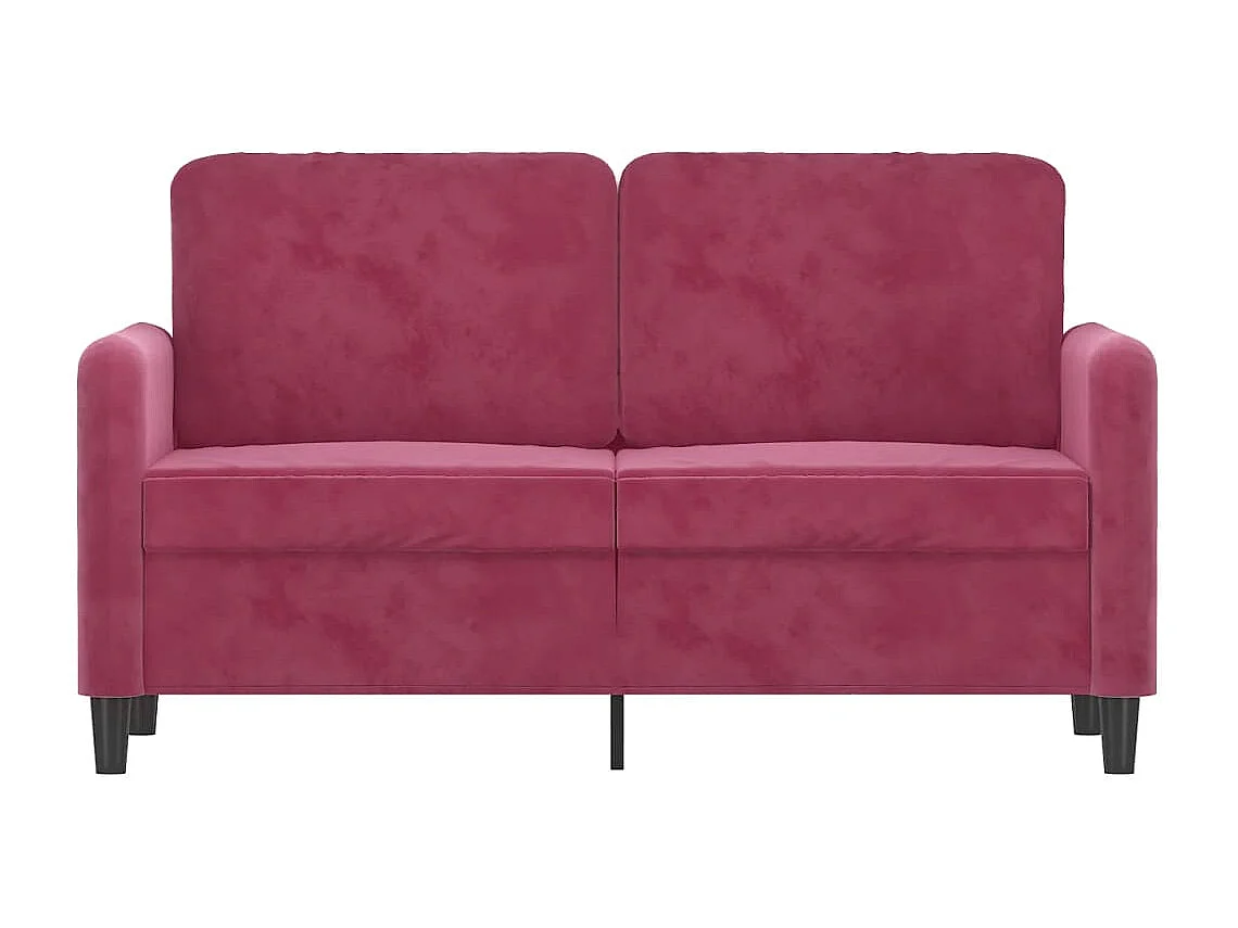 Canapé à 2 places Rouge bordeaux 120 cm Velours
