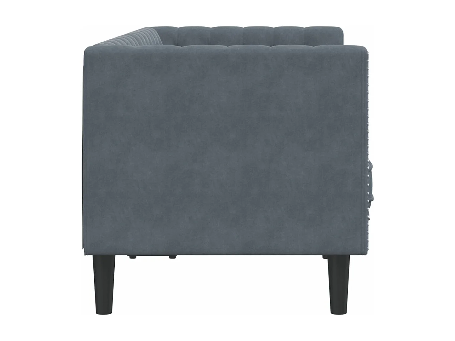 Canapé Chesterfield avec traversins 2 places gris foncé velours