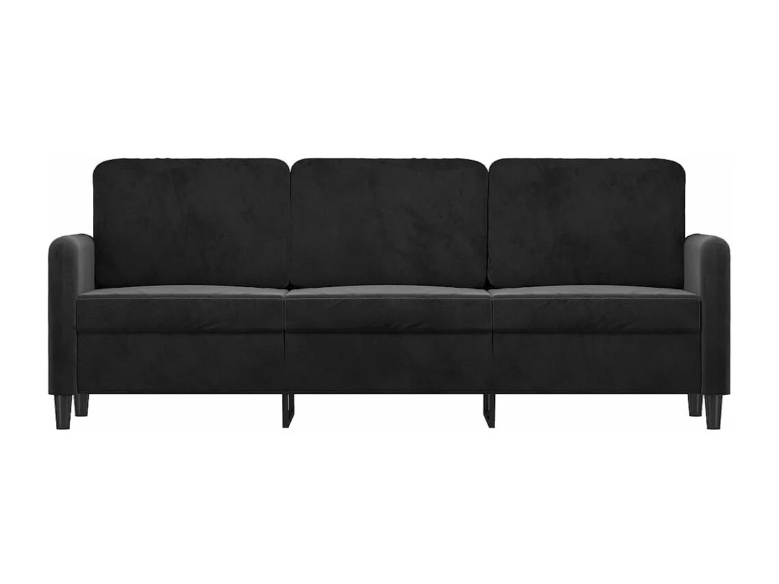 Canapé à 3 places Noir 180 cm Velours