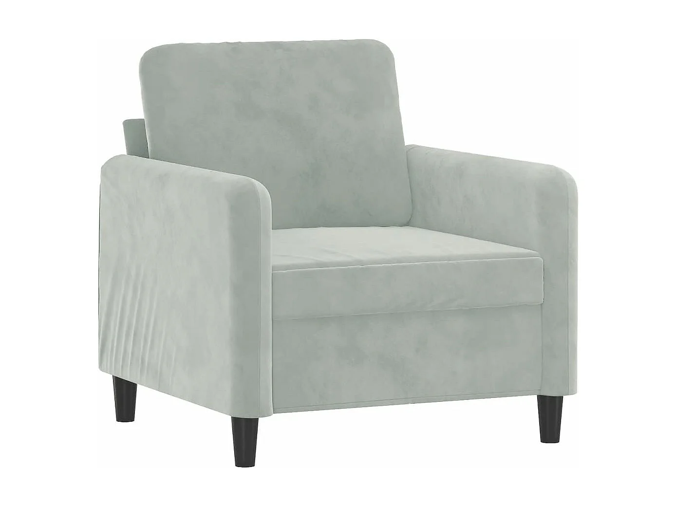 Sillón de terciopelo gris claro 60 cm