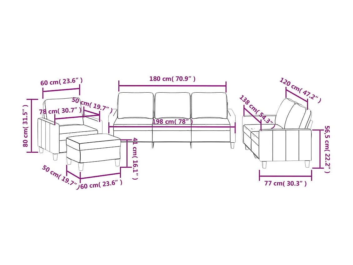 Ensemble de canapés 4 pcs avec coussins Noir Similicuir