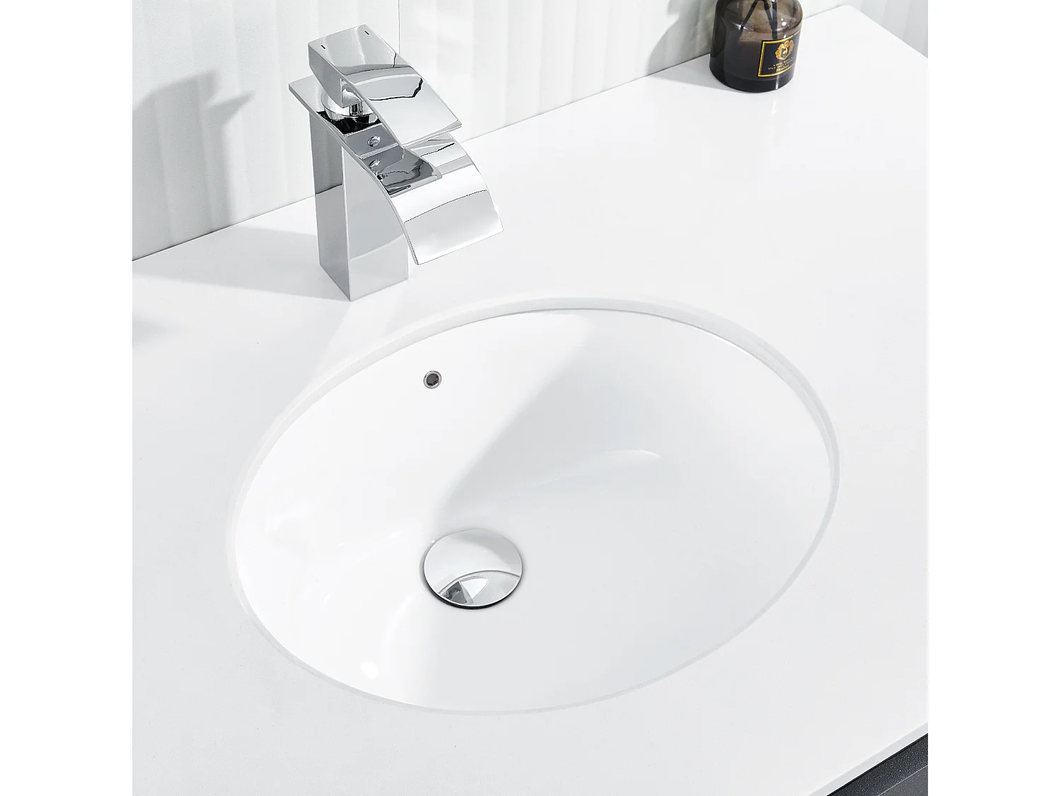 Auralum max Bonde Lavabo Pop Up Avec Trop Plein,Bouchon Vidange avec Panier à Crépine,Bonde Vidage en Laiton/Inox pour Lavabo de Salle Bain ,Chromé