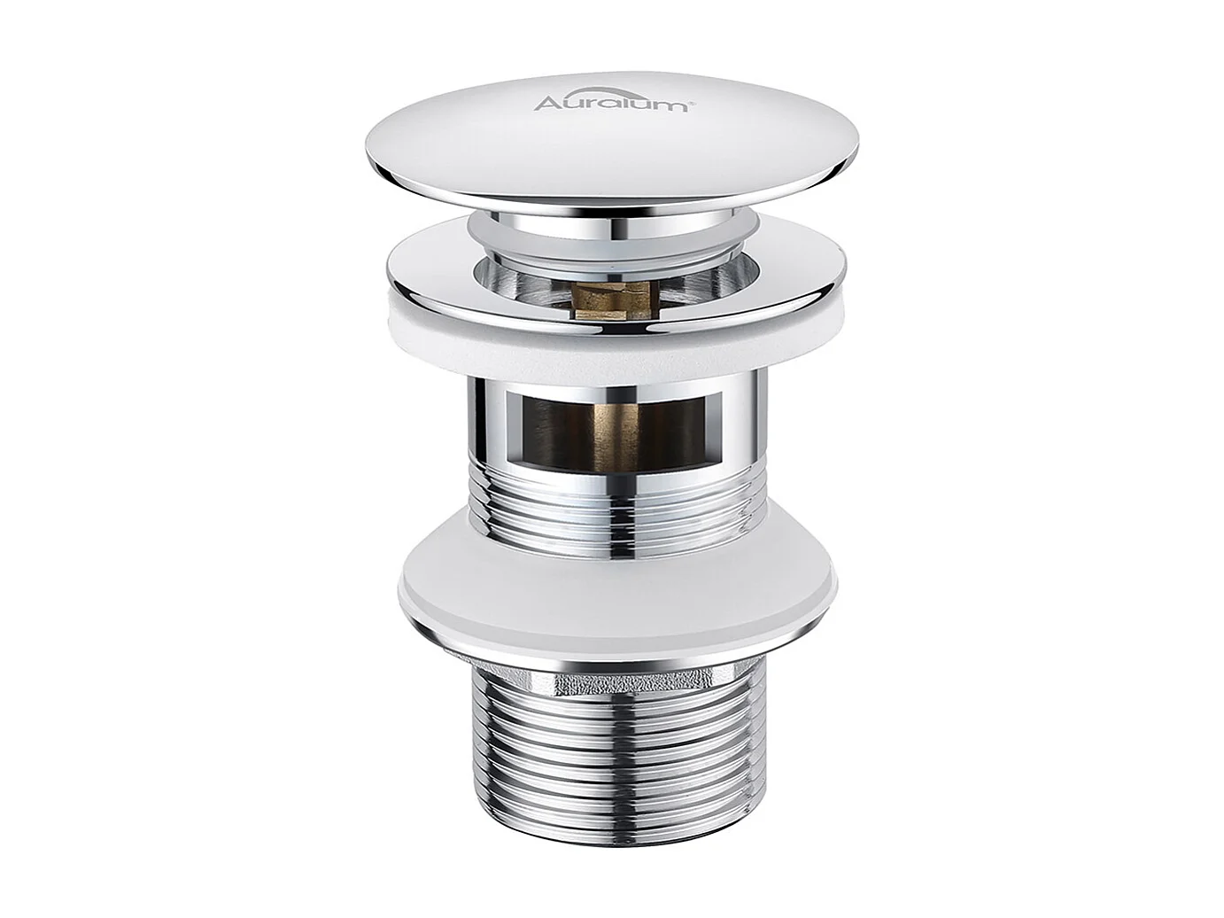 AuraLum Max Waschbeckenablauf Pop-up-Ablauf mit automatischem Überlauf Universal Chrom Waschbecken Badewanne Badezimmer, EU-Modell