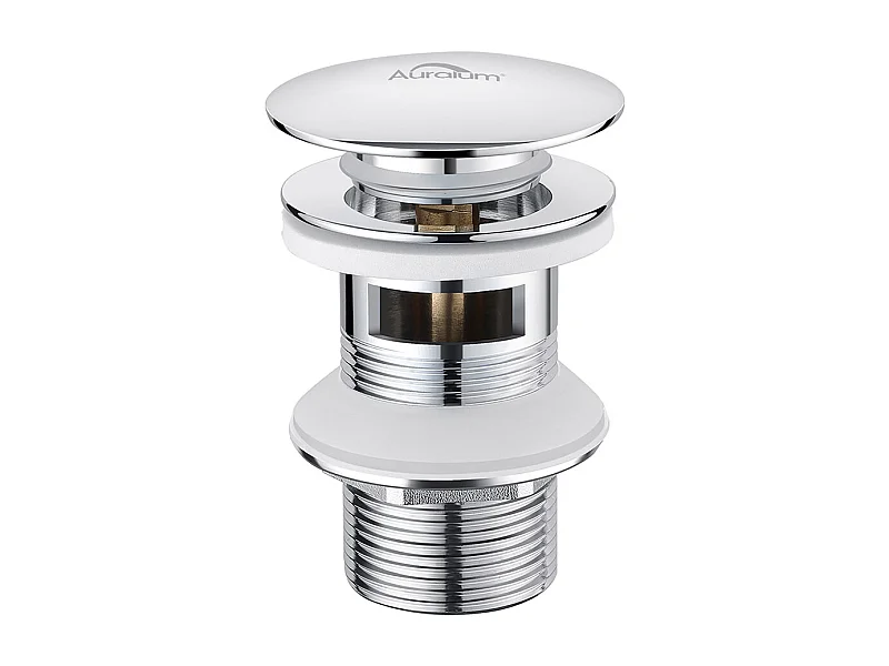 AuraLum Max Waschbeckenablauf Pop-up-Ablauf mit automatischem Überlauf Universal Chrom Waschbecken Badewanne Badezimmer, EU-Modell