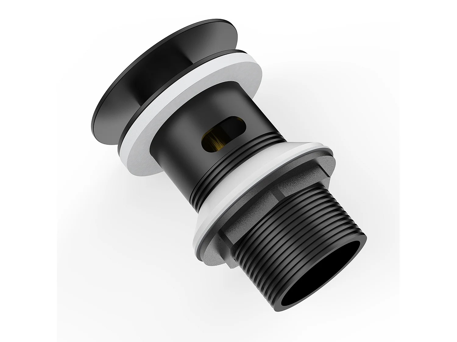 AuraLum Max 2 Stück schwarzer Waschbecken-Abfluss, Pop-Up-Ablauf mit Überlauf, automatisch, universell, zum Öffnen von Waschbecken, Badewanne, Badezimmer, EU-Modell