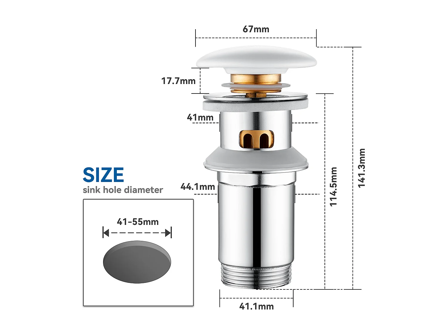 Tappo Pop-up Per Lavello 2 Pezzi (Nero+Argento) – Tripla Protezione Con Filtro Inox E Doppia Guarnizione – Diametro 33-40 Mm