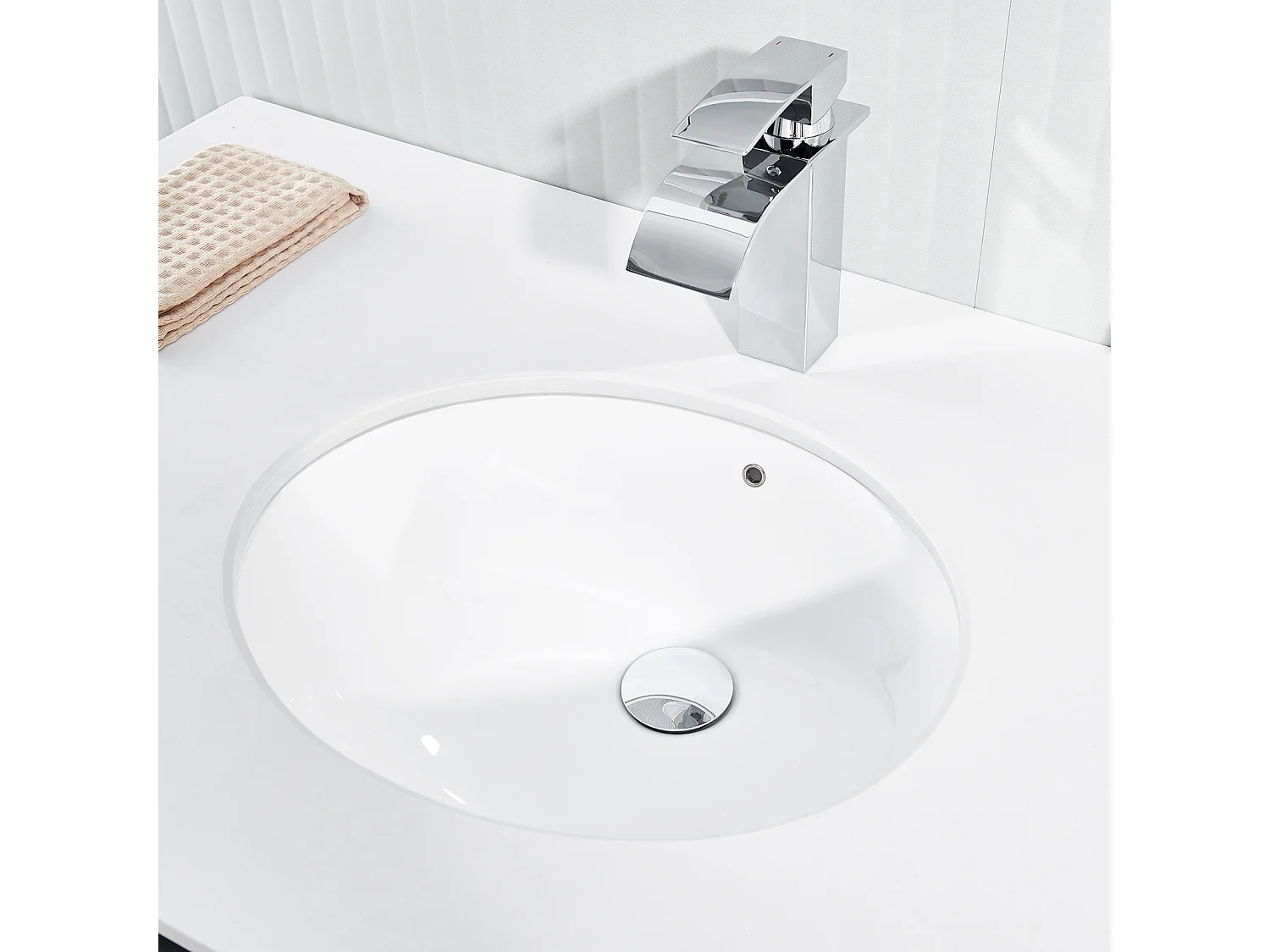 Auralum max Bonde de Lavabo Universelle avec Trop-Plein,Valve Pop-Up pour lavabo-Bonde d'écoulement en laiton (Chromé, avec Panier à Crépine)