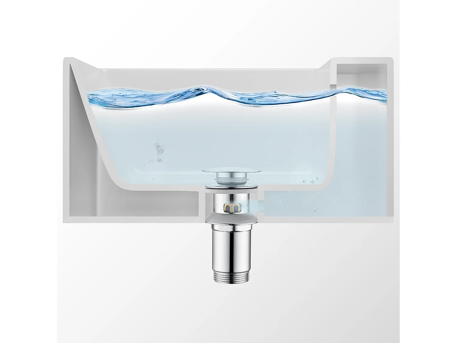 Auralum max Bonde de Lavabo Universelle avec Trop-Plein,Valve Pop-Up pour lavabo-Bonde d'écoulement en laiton (Chromé, avec Panier à Crépine)