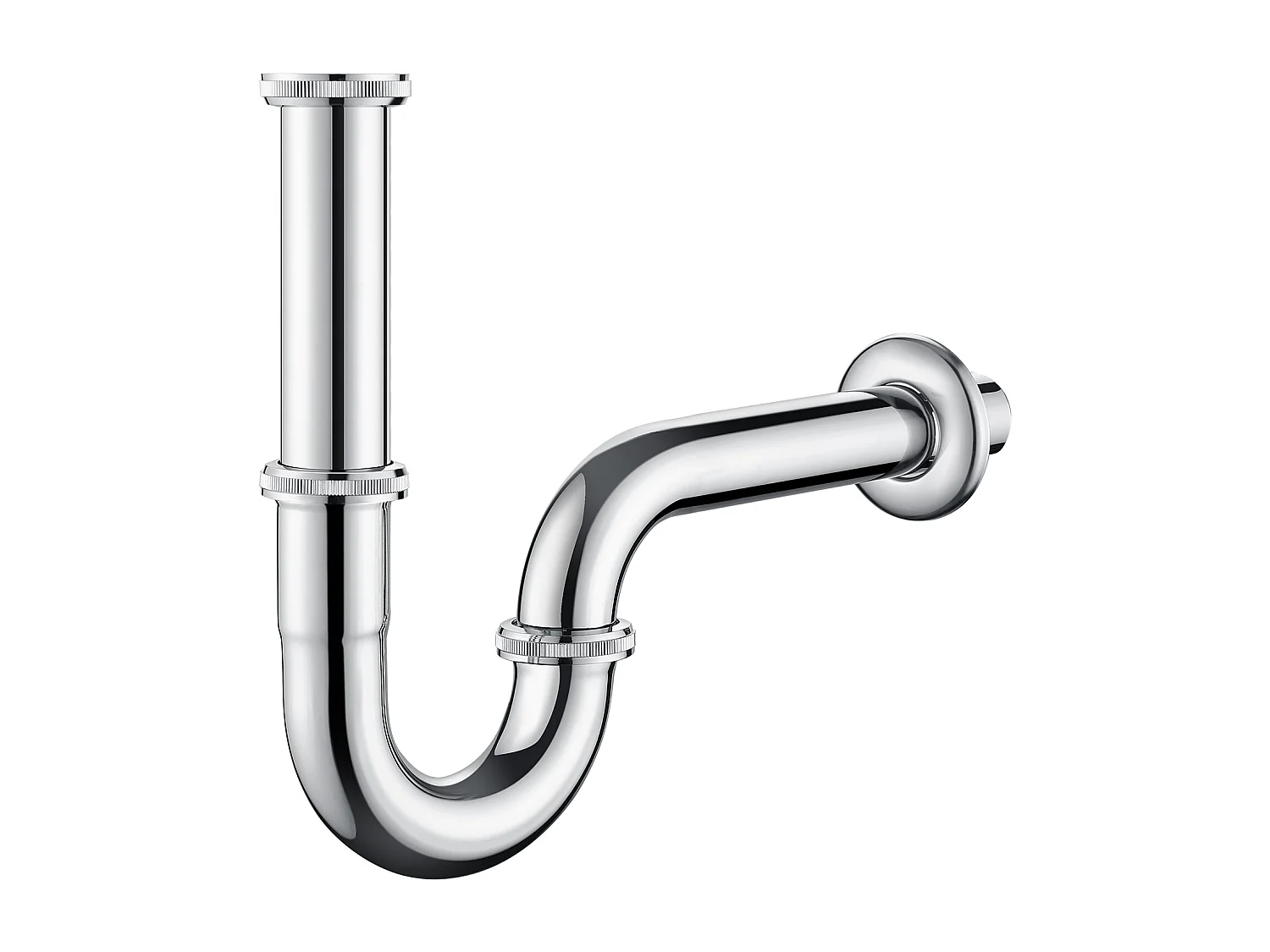 AuraLum Max U-förmiger Waschbeckensiphon, Edelstahl, verchromt, geruchsabweisender Siphon, Ø 32 mm, Badezimmerzubehör, EU-Modell