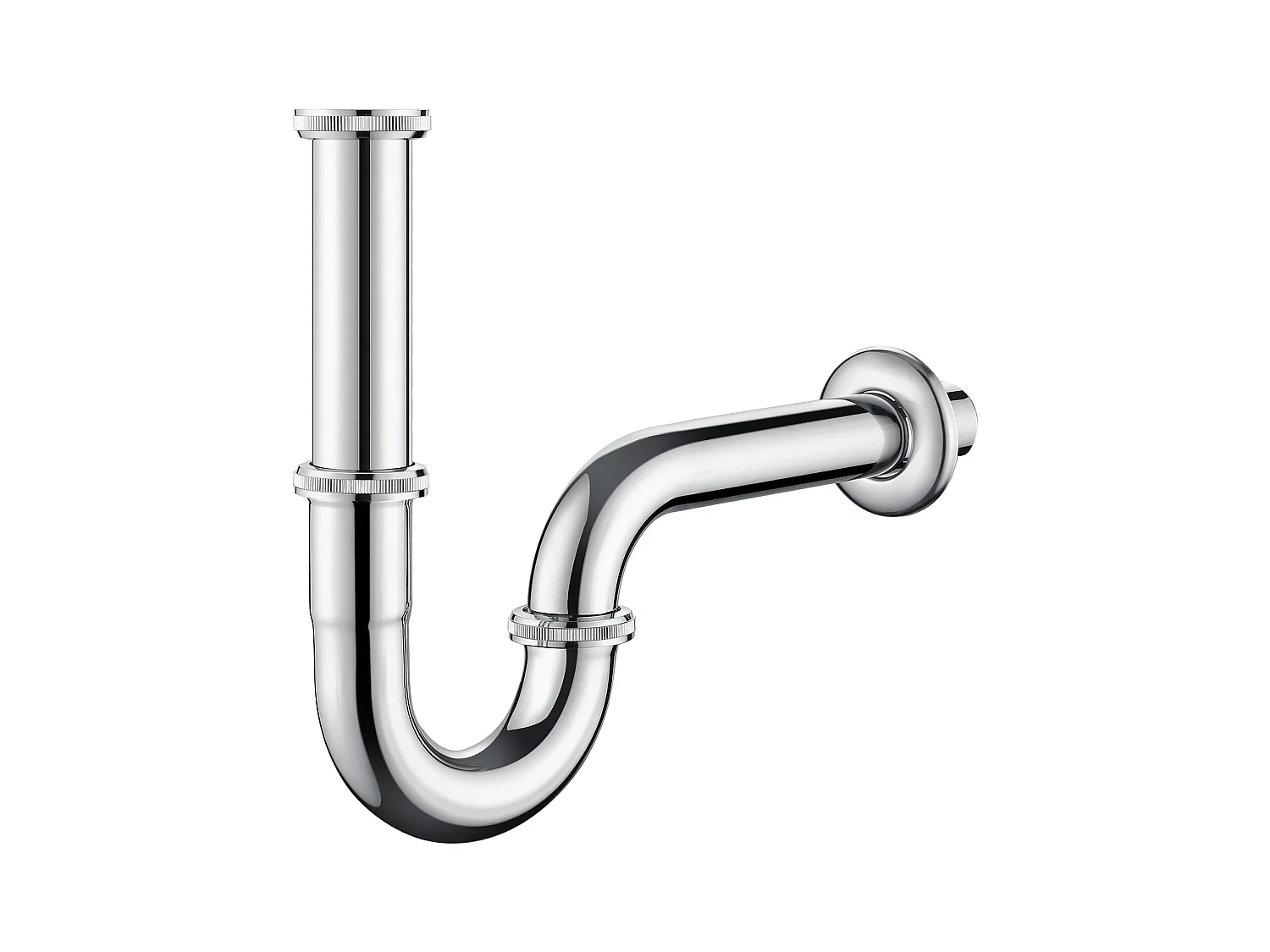 AuraLum Max Wastafel Sifon U-vorm Verchroomde roestvrijstalen sifonbuis Anti-geur Sifon Ø32 mm Badkameraccessoire, EU-model