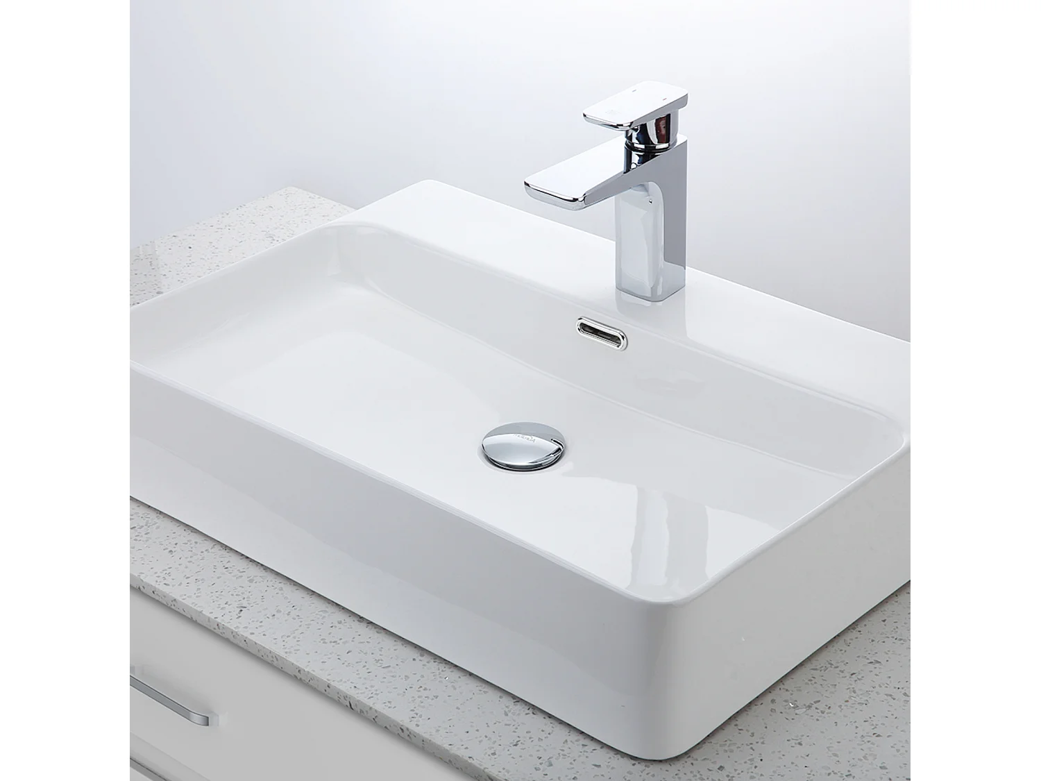 AuraLum Max Spülbeckenablauf mit Überlauf, Spülbeckenablauf, Pop-Up-Spülbeckenablauf, Universal-Spülbeckenablauf, Chrom, EU-Modell