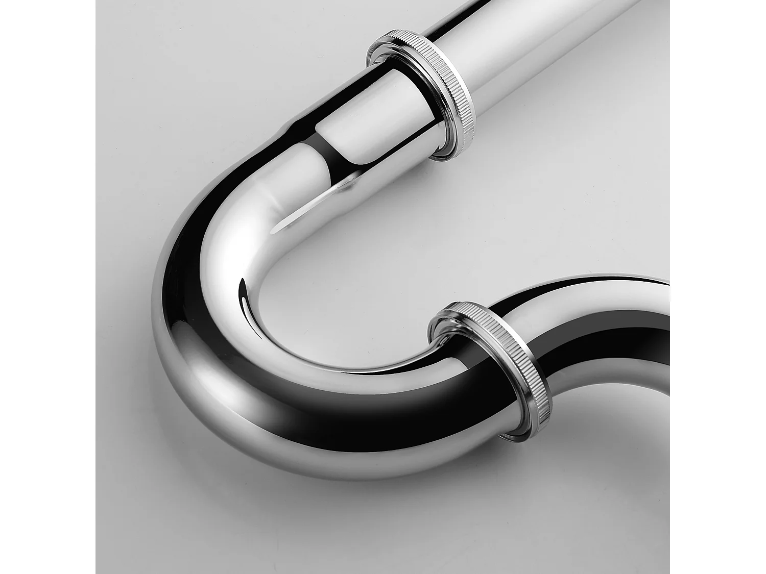 AuraLum Max Universal-Rohr-Waschbeckensiphon, 32 mm Durchmesser, Chrom, Geruchsneutralisierender Abflusssiphon für Küche und Bad, EU-Modell