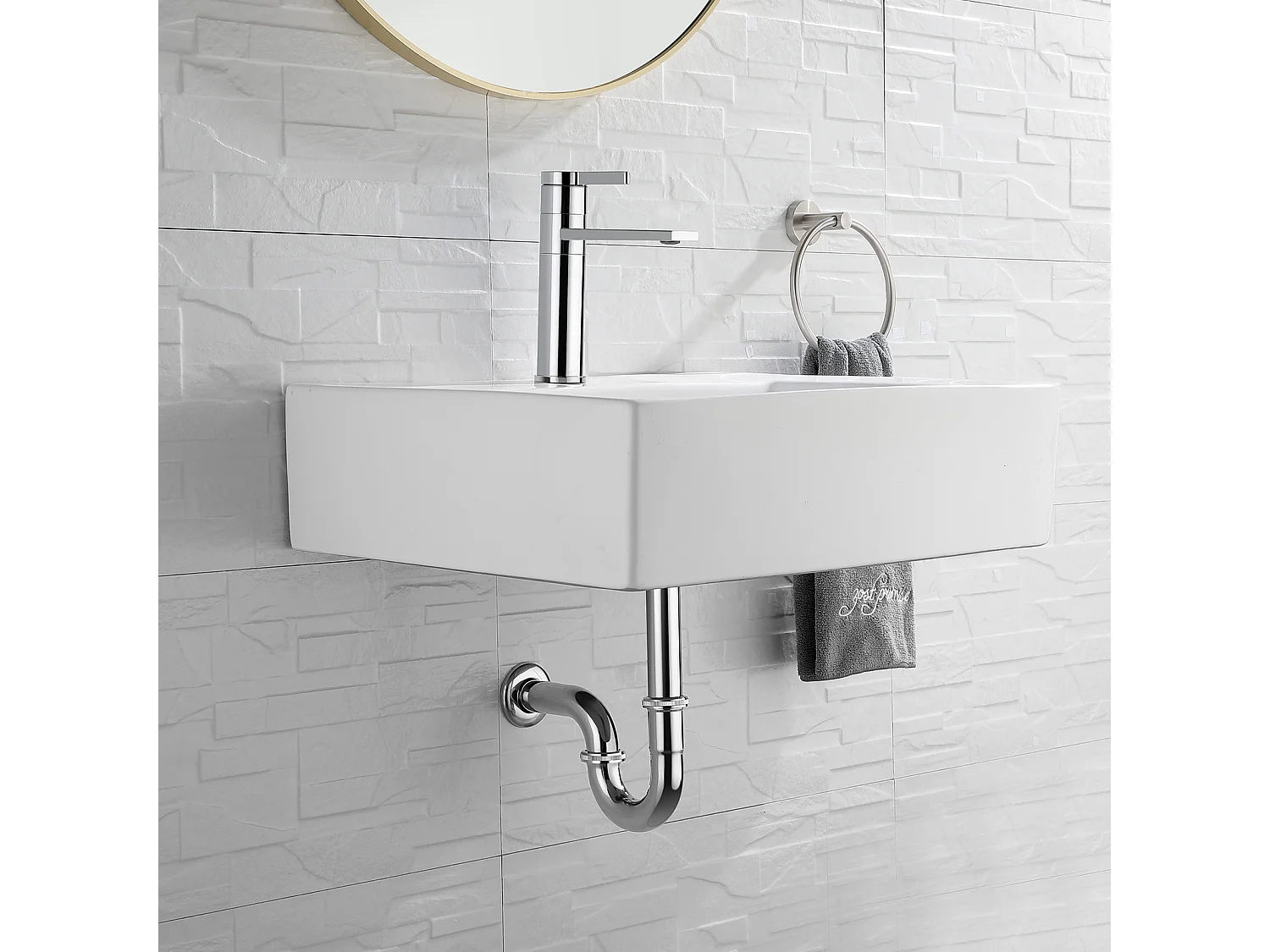 AuraLum Max Siphon de Lavabo Tube Universel Diamètre de 32mm Siphon en Chromé Anti Odeur Lavabo Siphon Plomberie pour Cuisine Salle de Bain,EU Modèle