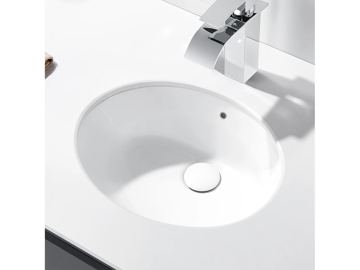 Auralum max  Bonde Lavabo Universel Pop Up avec Filtre Anti-Clogging,Bonde Lavabo Salle Bain avec Trop Plein,avec Couvercle Céramique,Blanc
