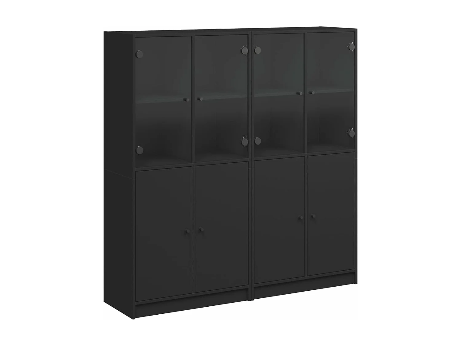 Bibliothèque avec portes noir 136x37x142 cm bois d'ingénierie