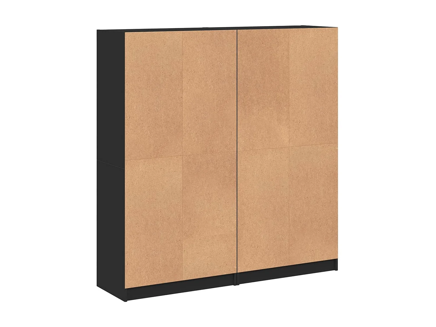 Bibliothèque avec portes noir 136x37x142 cm bois d'ingénierie