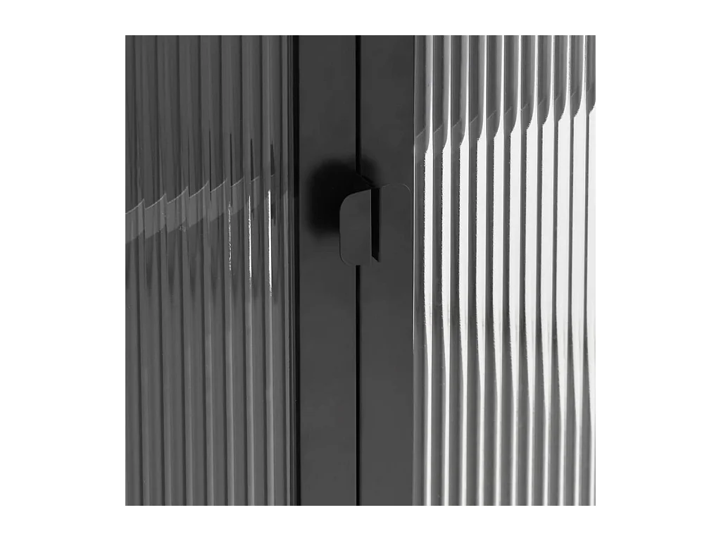 Highboard Schwarz 90x40x180 cm Glas und Stahl