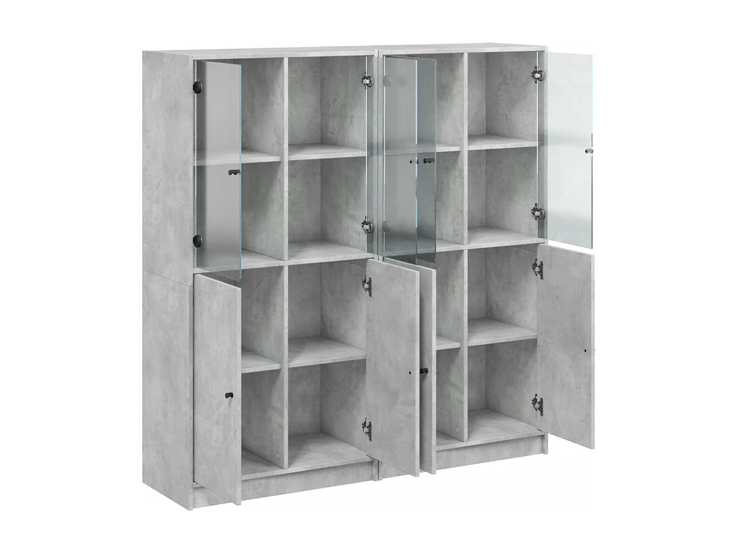 Estante c/ portas 136x37x142 cm derivados madeira cinza cimento