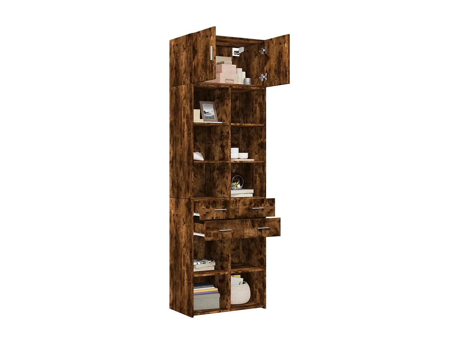 Armadietto Rovere Fumo 70x42,5x225 cm in Legno Multistrato