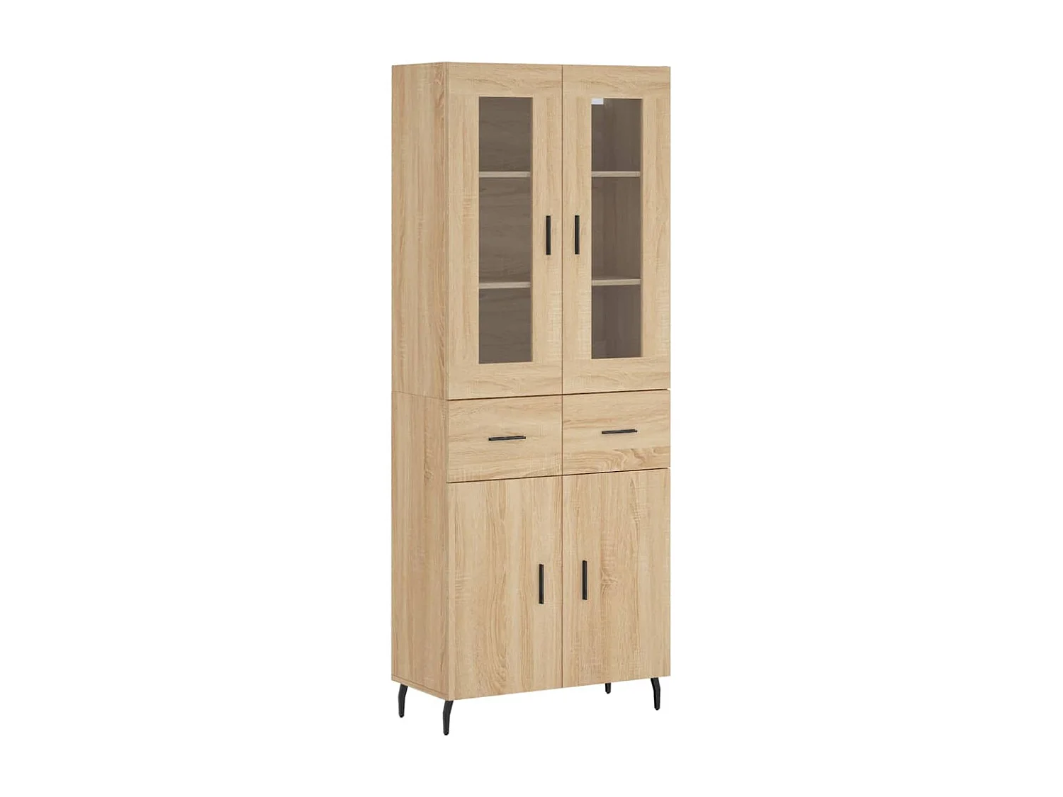 Aparador alto madera contrachapada color roble 69,5x34x180 cm
