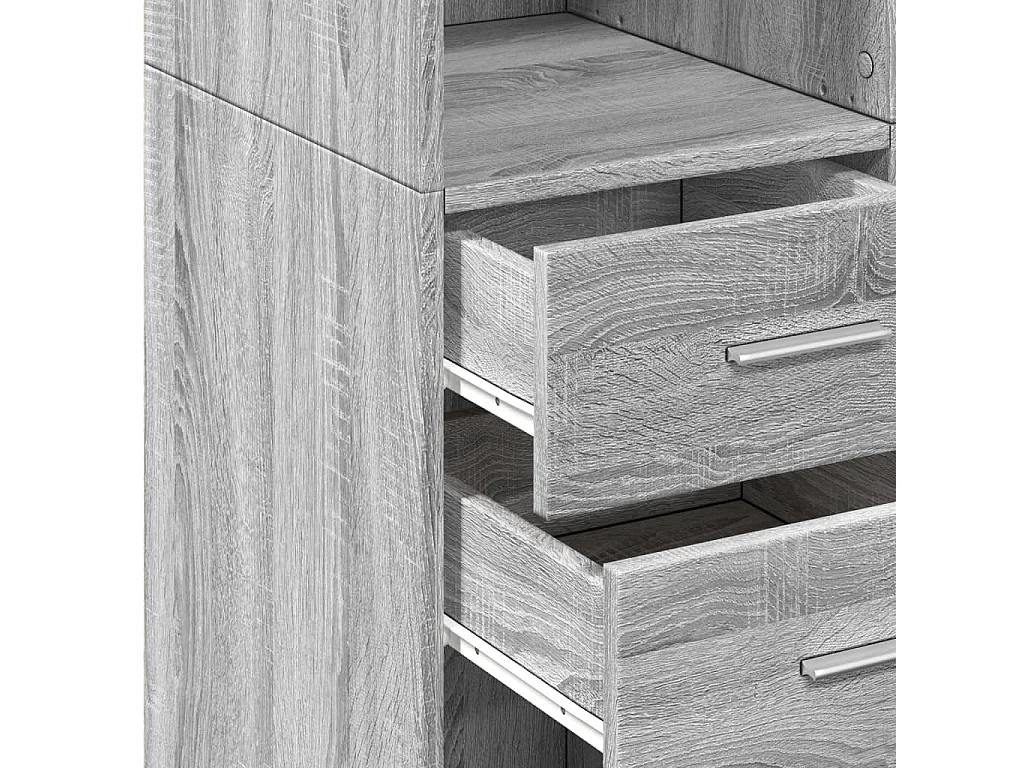 Credenza Grigio Sonoma 70x42,5x185 cm in Legno Multistrato