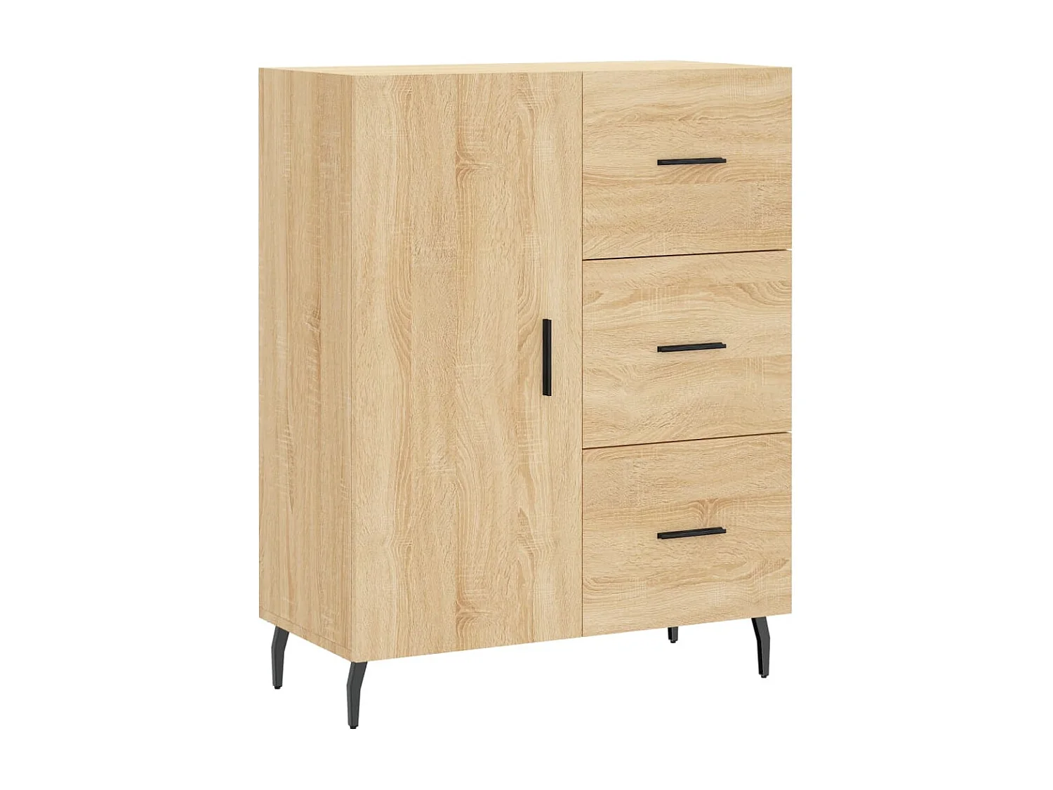 Aparador alto madera contrachapada color roble 69,5x34x180 cm