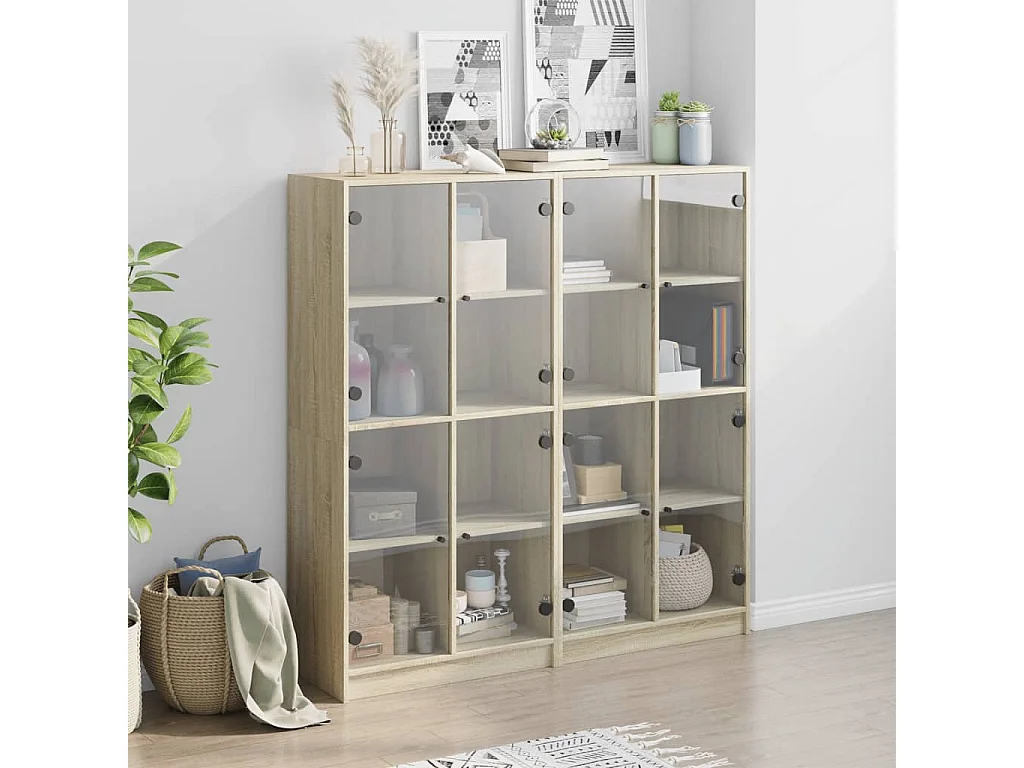 Libreria Ante Rovere Sonoma 136x37x142 cm in Legno Multistrato
