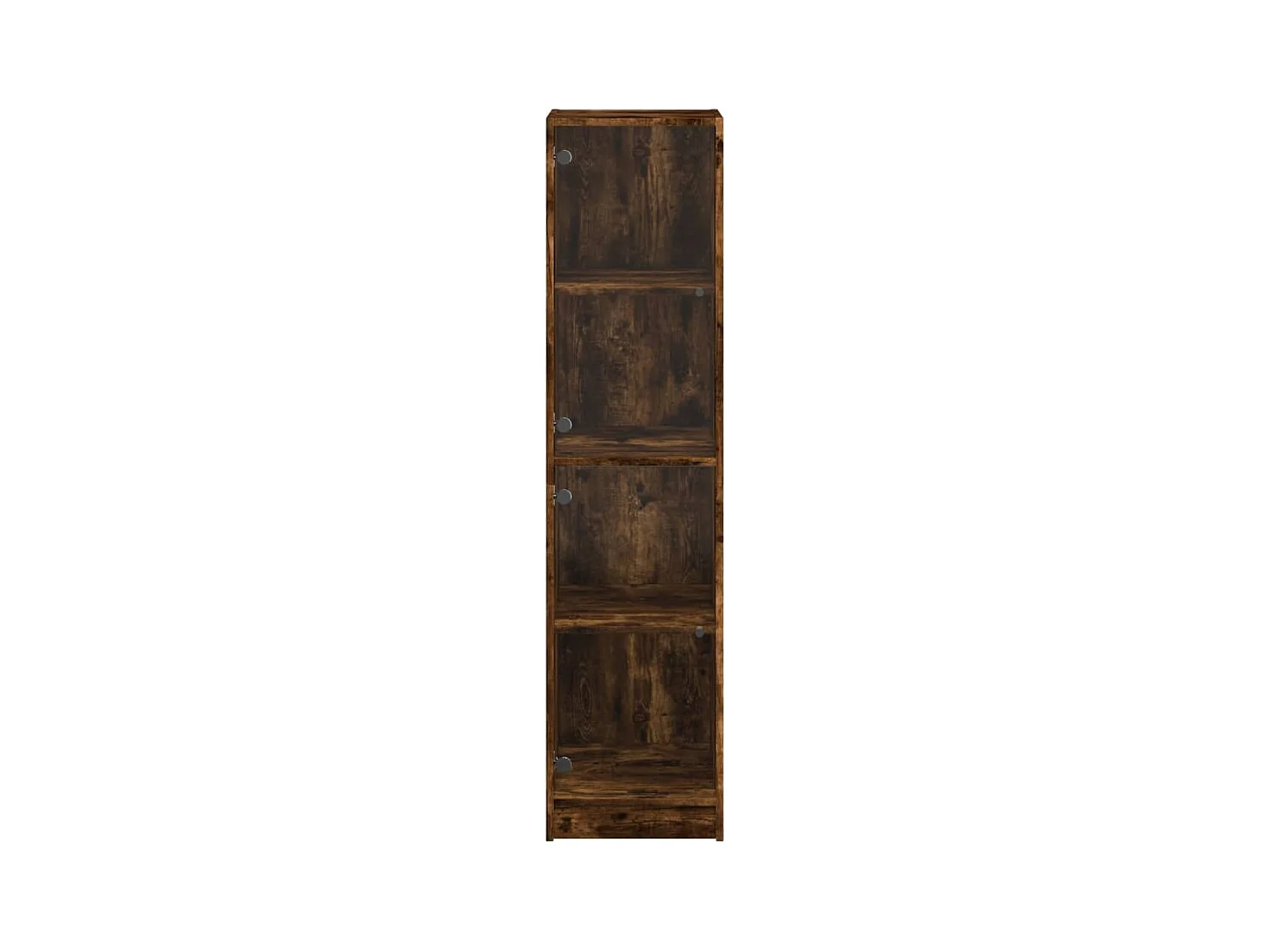 Buffet avec portes en verre chêne fumé 35x37x142 cm