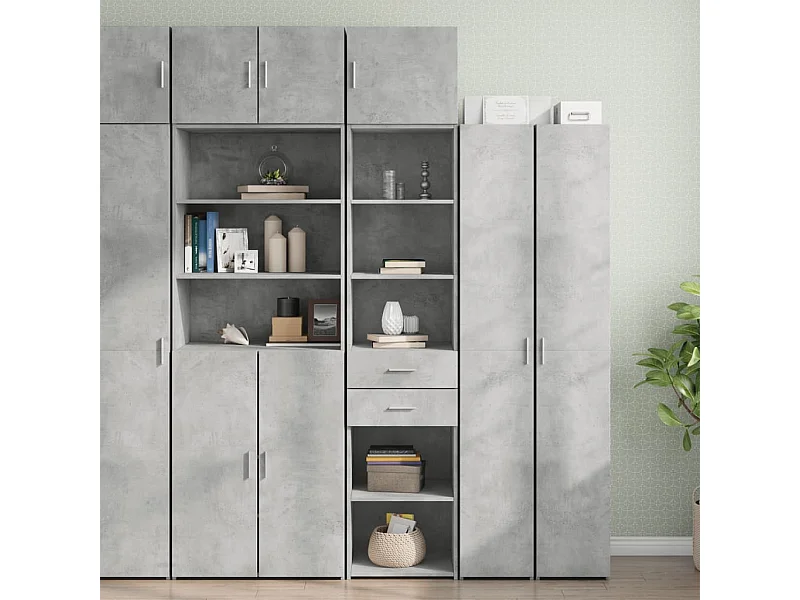 Mobile Sottile Grigio Cemento 45x42,5x225 cm in Truciolato