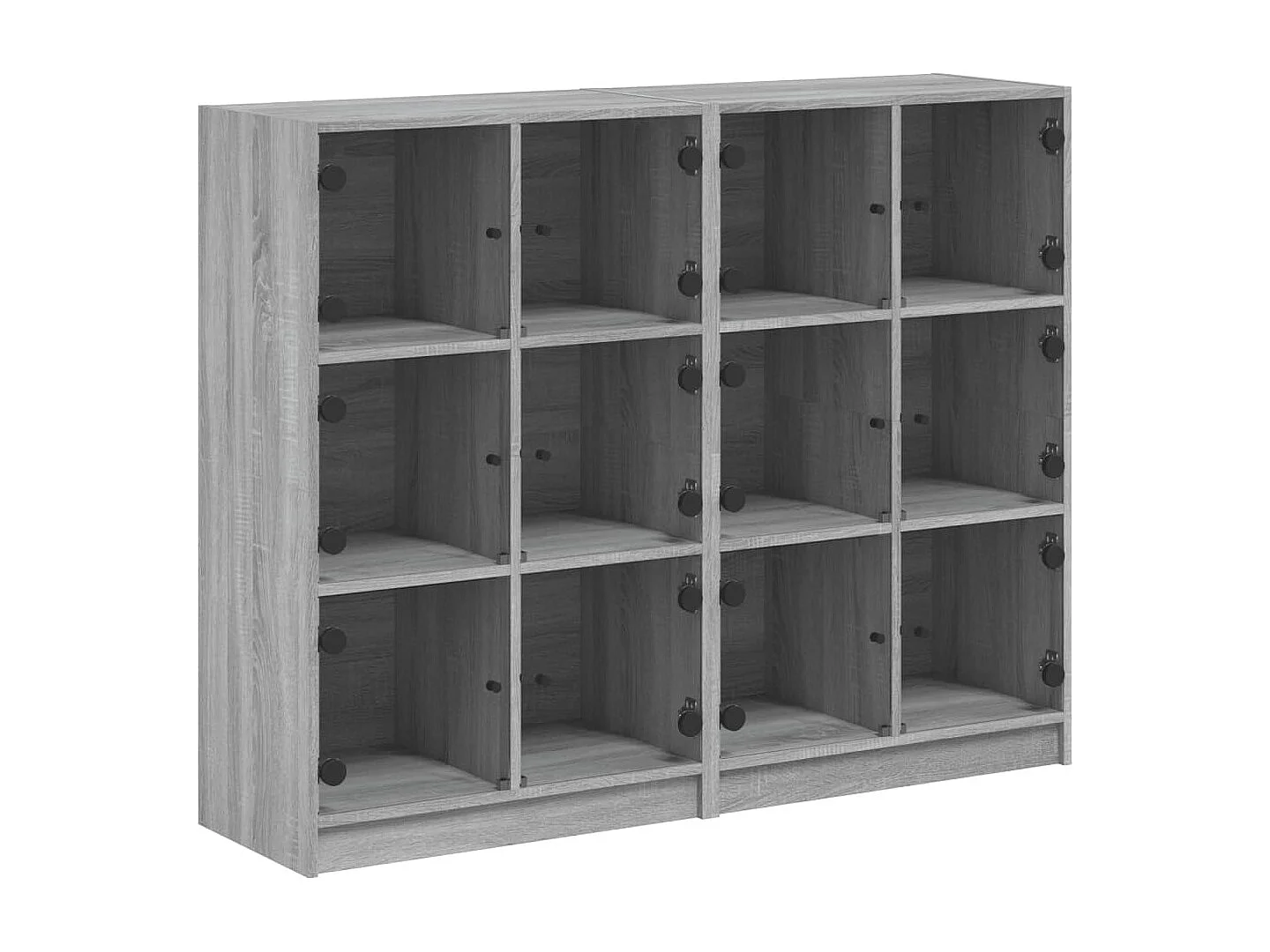 Bücherregal mit Türen Grau Sonoma 136x37x109 cm Holzwerkstoff