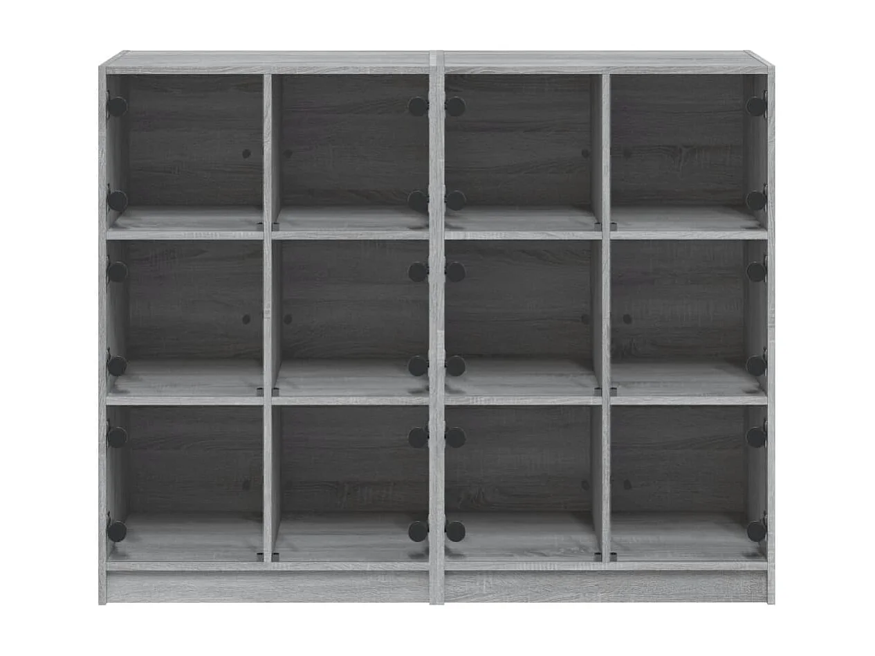 Bücherregal mit Türen Grau Sonoma 136x37x109 cm Holzwerkstoff