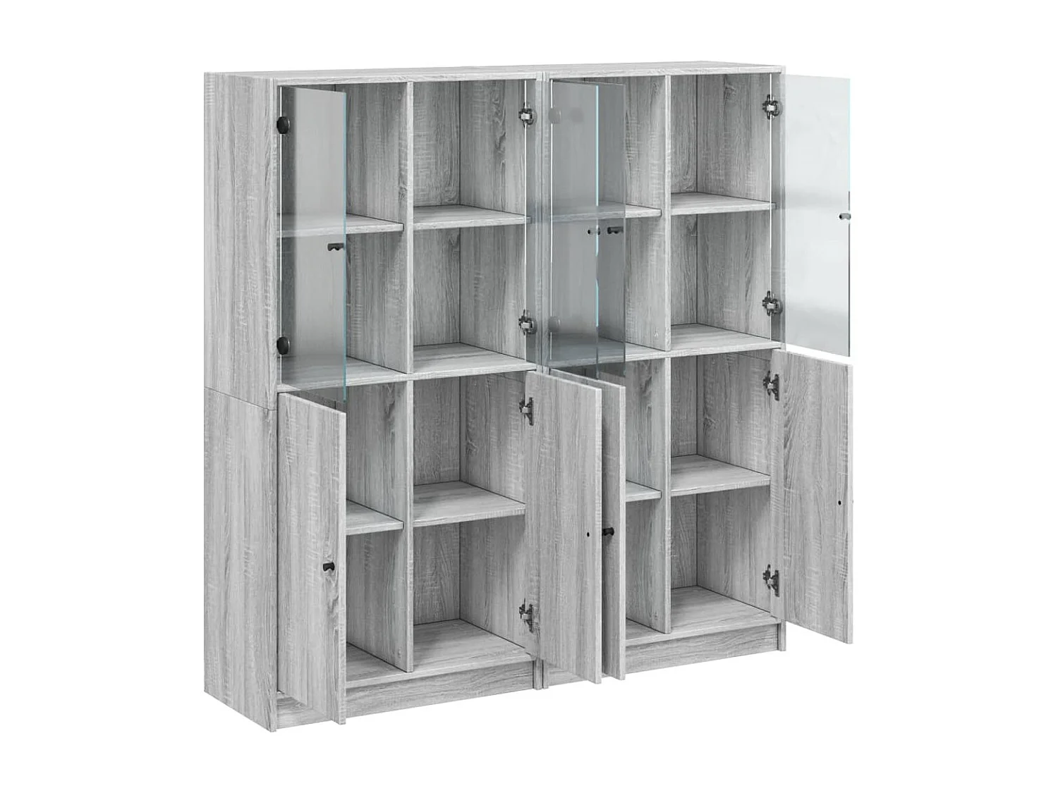 Estante c/ portas 136x37x142 cm derivados madeira cinza sonoma