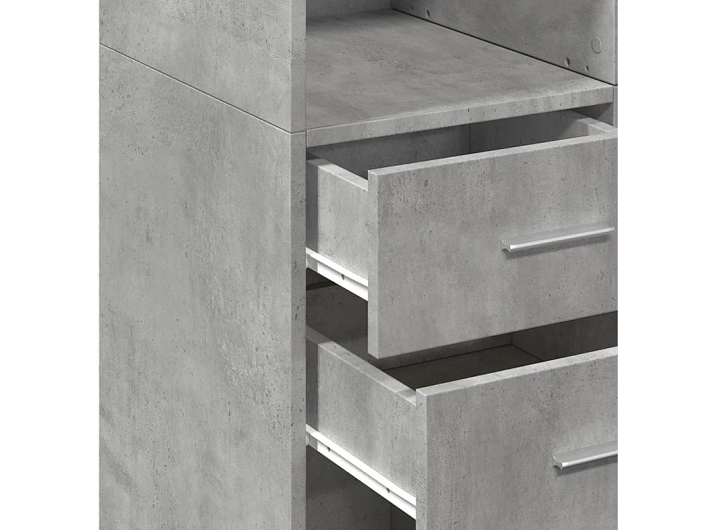 Aparador alto madera de ingeniería gris hormigón 70x42,5x185 cm