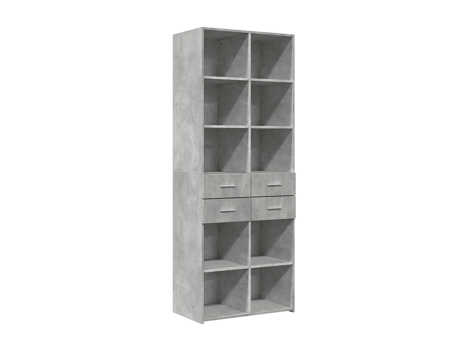 Credenza Grigio Cemento 70x42,5x185 cm in Legno Multistrato
