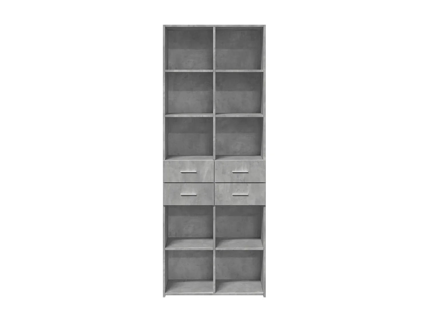 Credenza Grigio Cemento 70x42,5x185 cm in Legno Multistrato