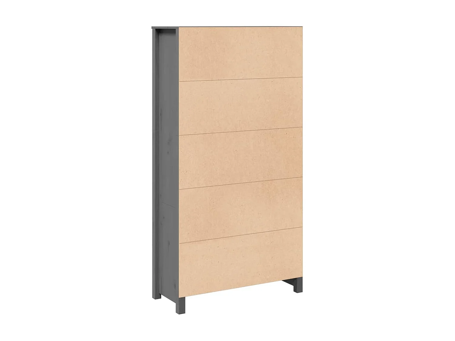 Credenza Grigio 80x35x154 cm in Legno Massello di Pino