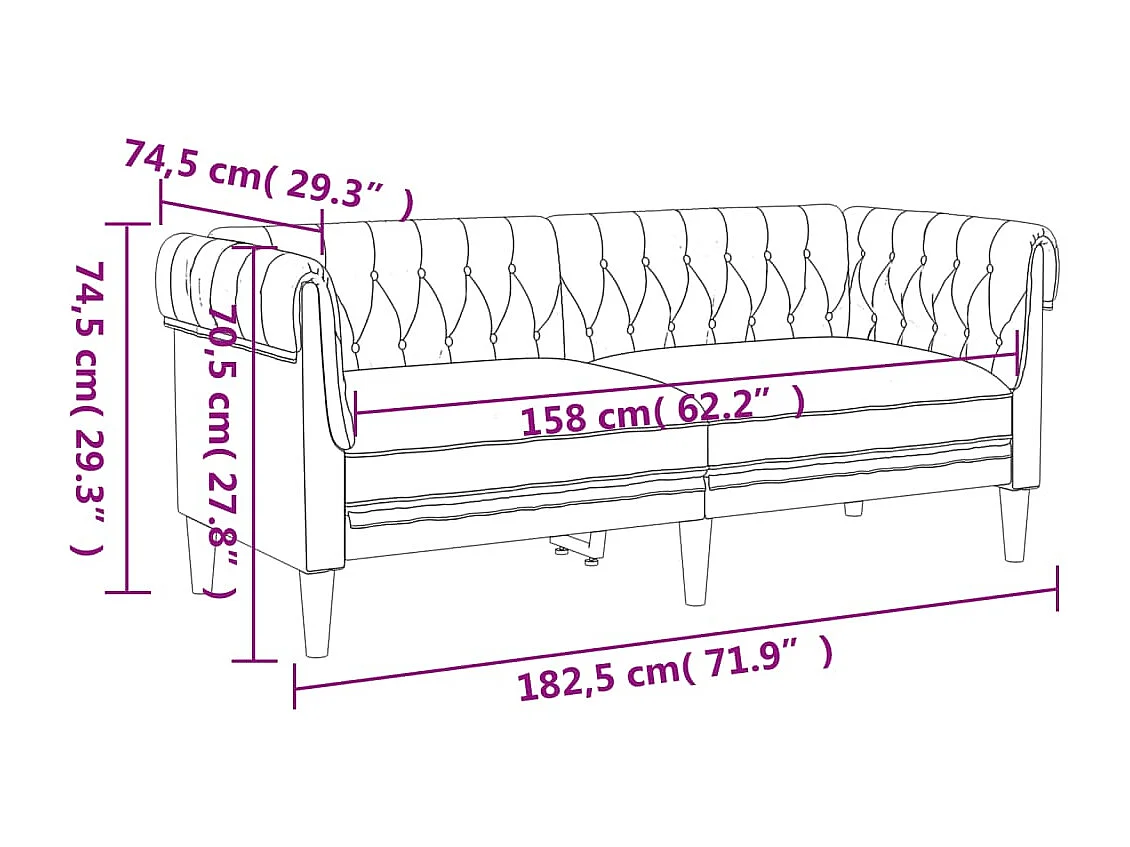 Ensemble de canapés 3 pcs noir tissu