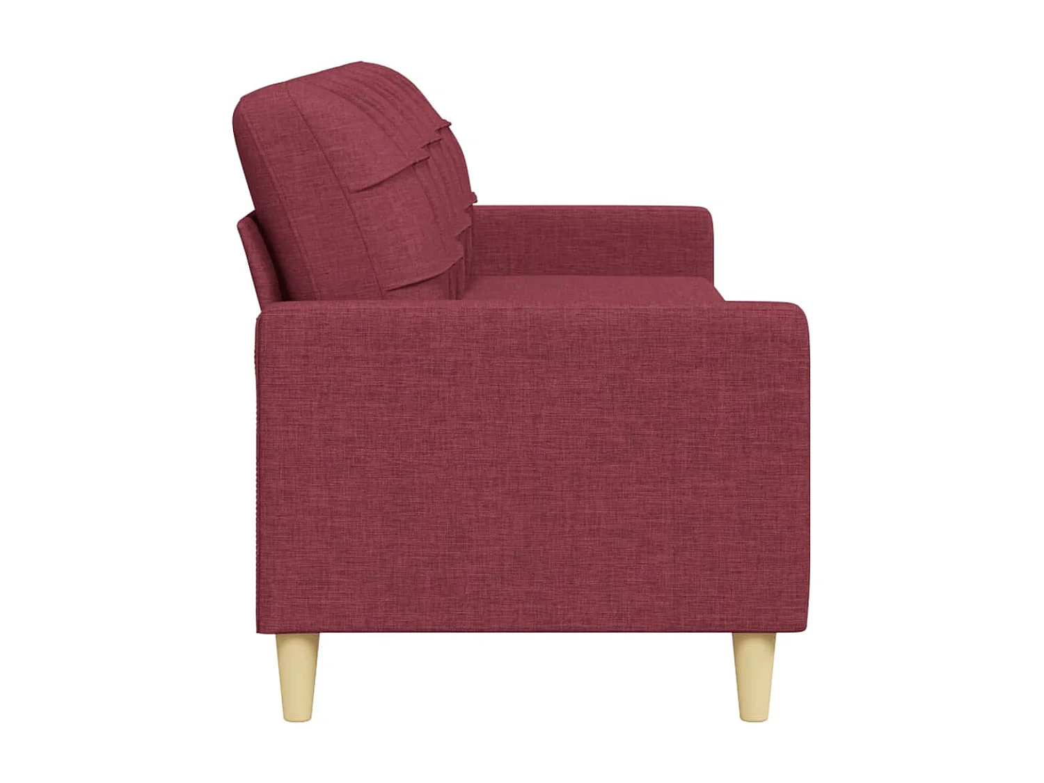 Canapé à 3 places Rouge bordeaux 210 cm Tissu