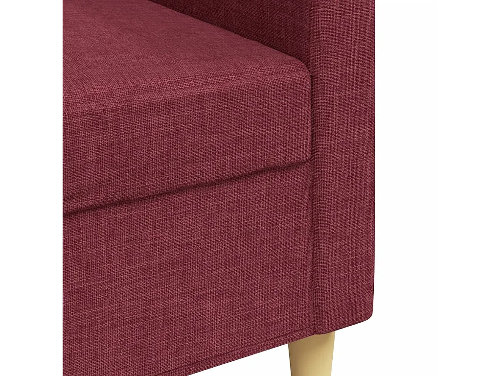 Canapé à 3 places Rouge bordeaux 210 cm Tissu