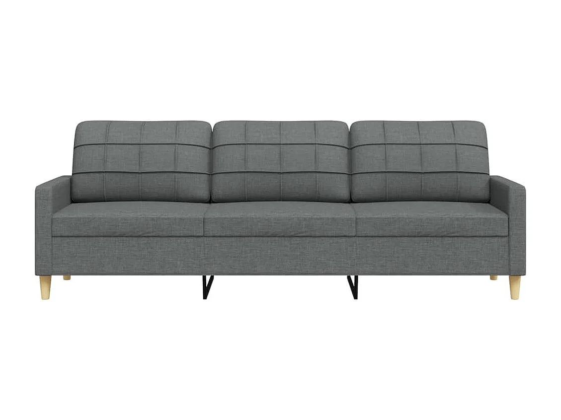 Canapé à 3 places Gris foncé 210 cm Tissu