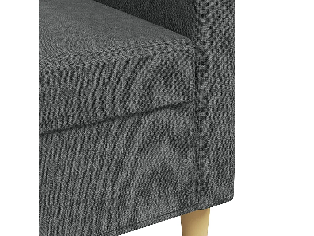 Canapé à 3 places Gris foncé 210 cm Tissu